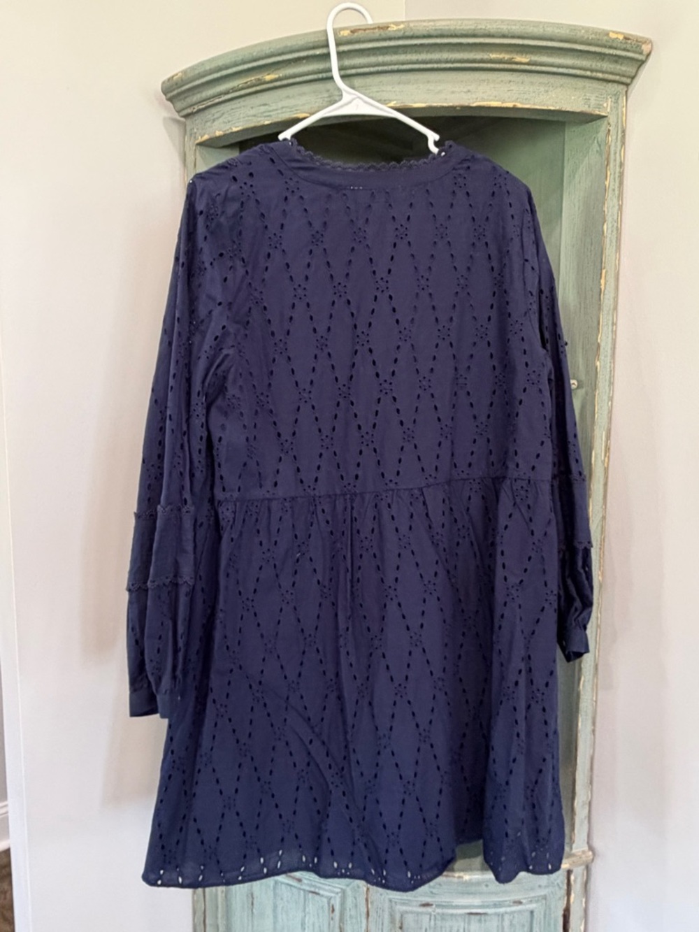 LOFT Navy Eyelet Button Front Tunic - Picture 2 of 4